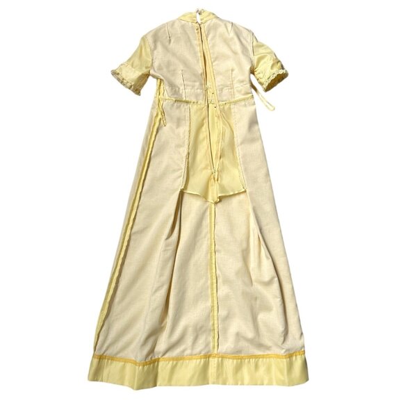 70s vintage victorian puff sleeve dress lace ruffle empire waist maxi mockneck. - Picture 8 of 12